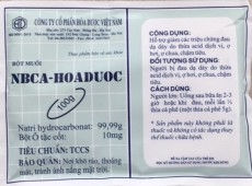 Bột muối NBCA Hoa Duoc 100g hỗ trợ giảm các triệu chứng đau dạ dày do thừa acid dịch vị