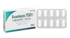 Ausmuco 750V trị hỗ trợ trong bệnh lý hô hấp có tăng tiết nhầy (2 vỉ x 10 viên)