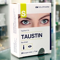 Dung dịch nhãn khoa Taustin Taurine 4% Solopharm điều trị loạn dưỡng giác mạc, viêm giác mạc (30 ống x 1ml)