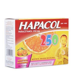 Hapacol 250 Hộp 24 gói x 1,5 g.