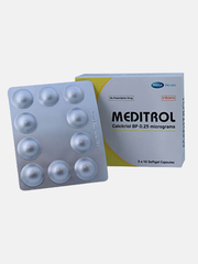 Thuốc Meditrol 0.25mcg MEGA điều trị loãng xương (3 vỉ x 10 viên)