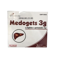 Dung dịch uống Medogets 3g Medisun dùng trong mệt mỏi, suy nhược cơ thể (20 ống x 10ml)