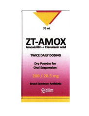 Bột pha hỗn dịch uống ZT-Amox 200/28.5mg Bilim điều trị các chứng nhiễm khuẩn (70ml)