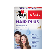 Viên uống Chống Rụng Tóc và Kích Thích Mọc Tóc Doppelherz Aktiv Hair Plus (Hộp 30 viên)