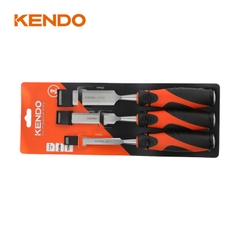 Bộ đục gỗ 3 cái tay cầm bọc nhựa Kendo -85121