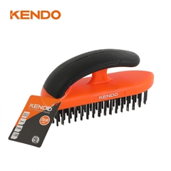 Bàn chải sợi thép 5x18 hàng tay cầm mềm Kendo - 31402