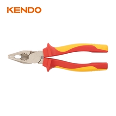 Kìm cách điện 1000V VDE bằng thép Cr-V kích thước 180mm Kendo - 11002