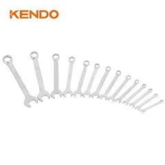 Bộ cờ lê 2 đầu vòng miệng bằng thép CrV 14 cái (6 - 24mm) Kendo - 15246