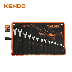 Bộ cờ lê 2 đầu vòng miệng bằng thép CrV 14 cái (6 - 24mm) Kendo - 15246