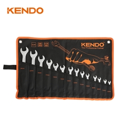 Bộ cờ lê 2 đầu vòng miệng bằng thép CrV 14 cái (6 - 24mm) Kendo - 15246