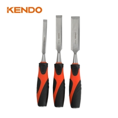 Bộ đục gỗ 3 cái tay cầm bọc nhựa Kendo -85121