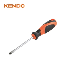 Tua vít dẹp bằng thép Cr-V tay cầm bọc cao su 4 x 0.8 x 100mm Kendo - 20100