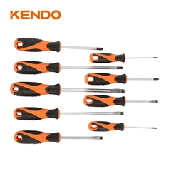 Bộ tua vít 9 cái với giá treo bằng nhựa - 20214 Kendo