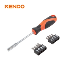 Bộ tay vặn kèm đầu vít 9 chi tiết Kendo - 20236
