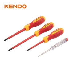 Bộ tua vít cách điện 1000V VDE bằng thép CrV (4 chi tiết/ bộ) Kendo - 20481