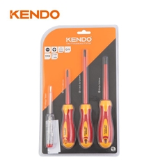 Bộ tua vít cách điện 1000V VDE bằng thép CrV (4 chi tiết/ bộ) Kendo - 20481