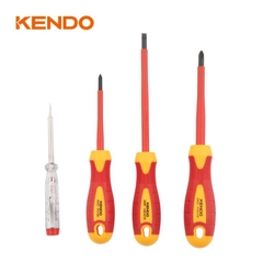 Bộ tua vít cách điện 1000V VDE bằng thép CrV (4 chi tiết/ bộ) Kendo - 20481
