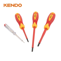 Bộ tua vít cách điện 1000V VDE bằng thép CrV (4 chi tiết/ bộ) Kendo - 20481