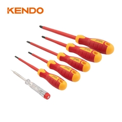 Bộ tua vít cách điện 1000V VDE bằng thép CrV (6 chi tiết/ bộ) Kendo - 20483