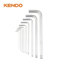 Bộ lục giác đầu bi chữ L loại dài bằng thép Cr-V (9 cái/bộ) Kendo - 20737