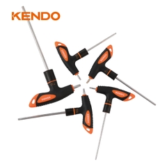 Bộ chìa khóa đầu hoa thị tay cầm chữ T chất liệu thép CrV (5 cái/ bộ) Kendo - 20780