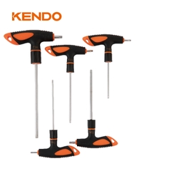 Bộ chìa khóa đầu hoa thị tay cầm chữ T chất liệu thép CrV (5 cái/ bộ) Kendo - 20780