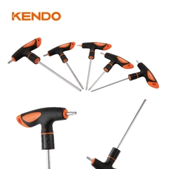 Bộ chìa khóa đầu hoa thị tay cầm chữ T chất liệu thép CrV (5 cái/ bộ) Kendo - 20780