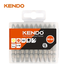 Mũi vít 2 đầu bằng  thép S2 PH2-SL6 × 65mm (10 cái/ bộ) Kendo - 25404732
