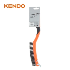 Bàn chải sợi thép 3x19 hàng kết hợp đầu sủi kích thước 14 inch 350mm Kendo - 31201