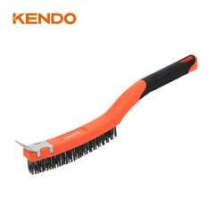 Bàn chải sợi thép 3x19 hàng kết hợp đầu sủi kích thước 14 inch 350mm Kendo - 31201