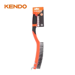 Bàn chải sợi thép 3x19 hàng kết hợp đầu sủi kích thước 14 inch 350mm Kendo - 31201