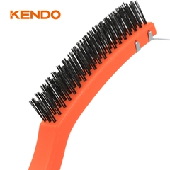 Bàn chải sợi thép 3x19 hàng kết hợp đầu sủi kích thước 14 inch 350mm Kendo - 31201