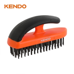 Bàn chải sợi thép 5x18 hàng tay cầm mềm Kendo - 31402