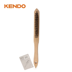 Bàn chải sắt sợi thép tay cầm gỗ 3×15 hàng Kendo - 31501