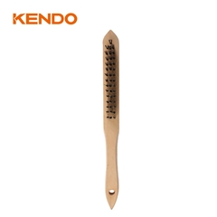 Bàn chải sắt sợi thép tay cầm gỗ 3×15 hàng Kendo - 31501