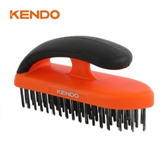 Bàn chải sợi thép 5x18 hàng tay cầm mềm Kendo - 31402