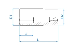 Đầu tuýp xi bạc 17x77mm chuôi 1/2