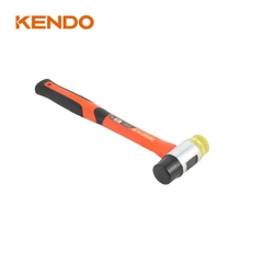 Búa cao su 2 đầu vàng đen 40mm cán sợi thủy tinh Kendo - 25513