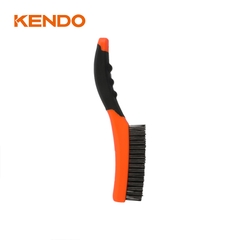 Bàn chải sợi thép 4x16 hàng tay cầm nhựa mềm kích thước 10 inch 250mm Kendo - 31301