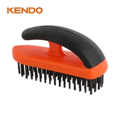 Bàn chải sợi thép 5x18 hàng tay cầm mềm Kendo - 31402