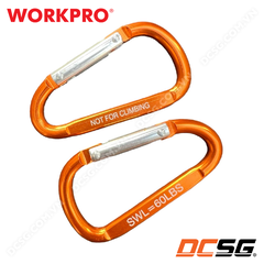 Bộ 2 cái móc khóa hình chữ D thân nhôm, có lò xo WORKPRO