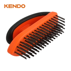 Bàn chải sợi thép 5x18 hàng tay cầm mềm Kendo - 31402