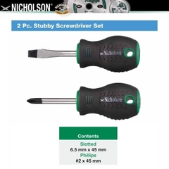 Bộ tua vít ngắn 2 cây Nicholson SS2S14