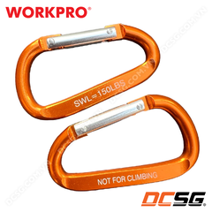 Bộ 2 cái móc khóa hình chữ D thân nhôm, có lò xo WORKPRO