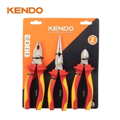 Bộ kìm cách điện 1000V 3 cái (kìm điện-cắt-nhọn) Kendo - 85134