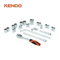 Bộ đầu tuýp và cần siết 1/2 inch 26 chi tiết Kendo - 90565