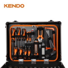 Bộ dụng cụ vỏ nhôm có bánh xe đẩy 161 chi tiết Kendo - 90703