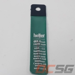 Mũi khoan Inox 2.0x49mm Heller HSS Co 212236
