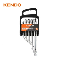 Bộ 10 cái cờ lê kết hợp vòng miệng bằng thép CrV (6-8-10-11-12-13-14-17-19-22mm) Kendo - 15415