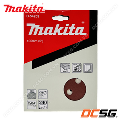 Giấy chà nhám cho gỗ 125mm (8 lỗ, đế lông) Makita (hộp 10 tờ)